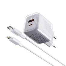 Kucni punjac Moxom MX-HC206 18W FAST Type C na lightning sivi (MS).