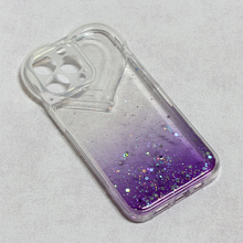 Zastitna futrola Heart Glitter - iPhone 13 Pro ljubicasta.