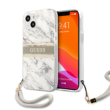 Zastitna futrola Guess Marble Strap - iPhone 13 siva (GUHCP13MKMABGR).