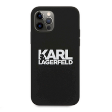 Zastitna futrola Karl Lagerfeld Hc Silikone Stack Logo - iPhone 12 Pro Max 6.7 crna (KLHCP12LSLKLRBK).