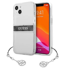 Zastitna futrola Guess 4G Stripe Charm - iPhone 13 siva (GUHCP13MKB4GGR).
