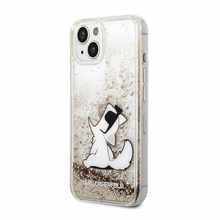 Zastitna futrola Karl Lagerfeld Hc Liquid Glitter Choupette - iPhone 14 zlatna (KLHCP14SGCFD).