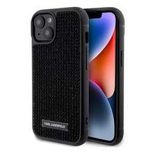 Zastitna futrola Karl Lagerfeld Hc Rhinestone Metal Plate Logo - iPhone 15 Pro Max 6.7 crna (KLHCP15XHDSPLK).