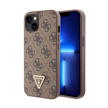 Zastitna futrola Guess Hc PU Leather 4G Triangle Strass - iPhone 15 braon (GUHCP15SP4TDPW).