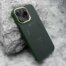 Zastitna futrola CARBON MagSafe - iPhone 15 Pro Max (6.7) zelena (small camera) (MS).