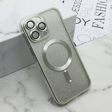 Zastitna futrola GLITTER MAGSAFE - iPhone 15 Pro Max (6.7) srebrna (MS).