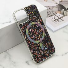 Zastitna futrola GLAM GLOW MagSafe - iPhone 13 (6.1) crna (MS).