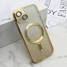Zastitna futrola GLITTER MAGSAFE - iPhone 15 zlatna (MS).