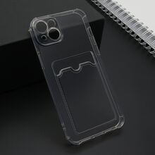Zastitna futrola Transparent CARD POCKET - iPhone 15 Plus siva (MS).