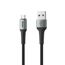 USB data kabl Superior SU-K104 pleteni Fast 12W 2.4A USB A na Micro 1m crni (MS).