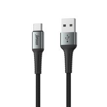 USB data kabl Superior SU-K104 pleteni Fast 27W 3A USB A na Type-C 1m crni (MS).