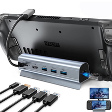 Adapter Type C JWD-TC58 na LAN, PD, HDMI, 3x USB 3.0 6 u 1 sivi.