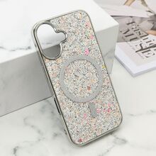 Zastitna futrola GLAM GLOW MagSafe - iPhone 16 (6.1) srebrna (MS).