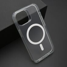 Zastitna futrola COLOR okvir MagSafe - iPhone 15 srebrna (providna) (MS).