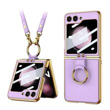 Zastitna futrola GOLD EDGE - Samsung F741B/F761B Galaxy Z Flip 6 5G/Z Flip 7 FE 5G ljubicasta (GKK case) (MS).