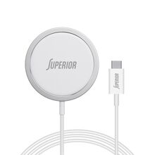 Bezicni punjac Magsafe Superior SU-0207 15W sa Type C kablom beli (MS).