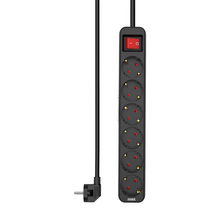 Produzni kabl sa prekidacem 6 uticnice 3m Max MPS-106SB-3M Crni.