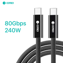 Data kabl Coteci Thunderbolt OF-065 80Gbps 240W 4k PD Type C na Type C crni 1m.