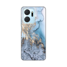 PRINT silikonska futrola - Huawei Honor X7a Blue Gold Marble.