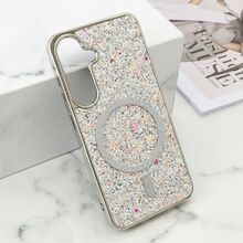 Zastitna futrola GLAM GLOW MagSafe - Samsung S921 Galaxy S24 5G/Samsung S931 Galaxy S25 5G srebrna (MS).