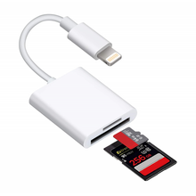 OTG adapter Lighting citac kartica TF/SD beli.