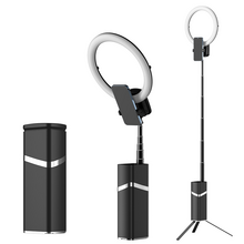 Tripod + LED ring lampa multifinkcionalna sa postoljem crna.