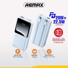Back Up baterija (univerzalna) prenosiva baterija REMAX Cynlle Series RPP-680 PD 20W+QC 22.5W 20000mAh plavi.