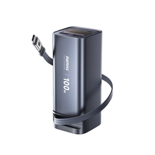 Back Up baterija (univerzalna) prenosiva baterija REMAX FC-22 100W sa teleskopskim kablom 20000mAh siva.