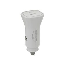 Auto punjac 25W Type-C ulaz bez kabla beli (MS).