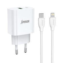 Kucni punjac Superior SU-P102 20W Type C na Lightning beli (CERT) (MS).