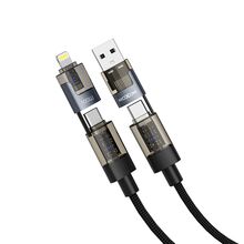 USB data kabl Moxom 4 u 1 Type C na Type C/Lightning, USB na Type C/lightning MX-CB364 100W 1m crni (MS).