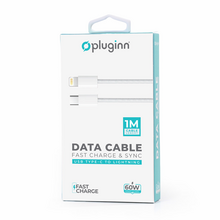 Data kabl Pluginn fast PD 60W Type C na Type C beli 1m.