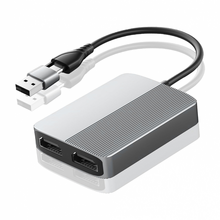 Adapter Type C - USB 3.0 JWD na 2x HDMI 60Hz sivi.