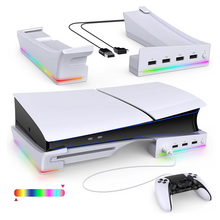 iPega PG-P5S021 horizontalni multifunkcionalni Drzac - PS5 slim/PRO RGB beli.