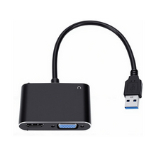 Adapter USB 3.0 JWD na HDMI, VGA, AUDIO, 3 u 1 crni.