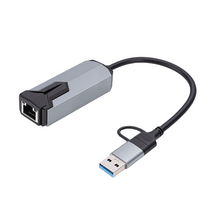 Adapter Type C - USB 3.0 JWD na 5Gbps Gigabitni LAN sivo crni.