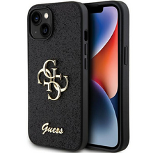 Zastitna futrola Guess Hc Fixed Glitter 4G Big Metal Logo - iPhone 15 crna (GUHCP15SHG4SGK).