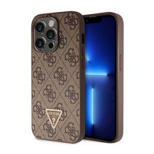 Zastitna futrola Guess Hc PU Leather 4G Triangle Strass - iPhone 15 Pro 6.1 braon (GUHCP15LP4TDPW).