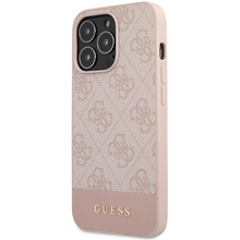 Zastitna futrola Guess Hc PC/TPU 4G Pu Bottom Stripe - iPhone 15 Pro 6.1 roze (GUHCP15LG4GLPI).