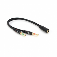 Kabl splitter 3.5mm - mikrofon I zvucnike crni.