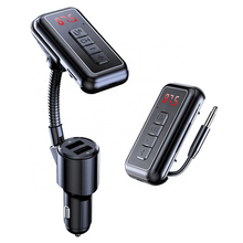 FM transmiter Y4 USB TF Bluetooth 5.0, call ID, modlularni, Slusalica (handsfree) crni.