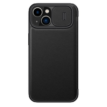 Zastitna futrola Nillkin Qin Pro (plain leather) - iPhone 14 Plus crna.