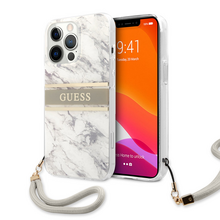 Zastitna futrola Guess Marble Strap - iPhone 13 Pro siva (GUHCP13LKMABGR).