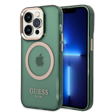 Zastitna futrola Guess Hc Magsafe Outline Translucent - iPhone 14 Pro zlatna (GUHMP14LHTCMA).