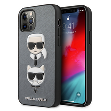 Zastitna futrola Karl Lagerfeld CPU Saffiano K&C Heads - iPhone 12/12 Pro 6.1 srebrna (KLHCP12MSAKICKCSL).