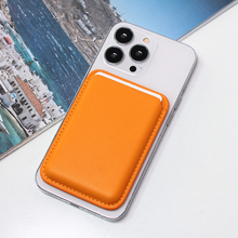 Zastitna futrola Leather Magsafe Pocket - iPhone 14 narandzasta.