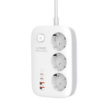 Produzni kabl LDNIO SE3436 3250W EU 3 uticnice + 2xUSB QC 60W, 2xPD 65W, PPS, GaN 2m beli.
