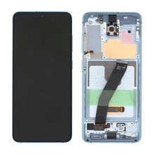 LCD ekran (displej) - Samsung G980F Galaxy S20 + touchscreen + okvir Blue (no front cam) Service Pack ORG/GH82-31432D.