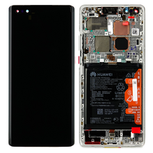 LCD ekran (displej) - Huawei Mate 40 Pro + touchscreen + baterija + okvir beli Service Pack ORG/02353YXC.