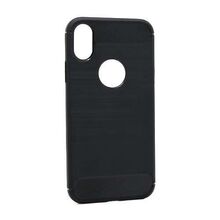 Zastitna silikonska futrola BRUSHED - Iphone X/XS crna (MS).
